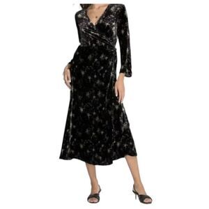 Johnny Was Stardust Velvet Kimono Wrap Dress Luxury Designer Galaxy Star NWT XXS